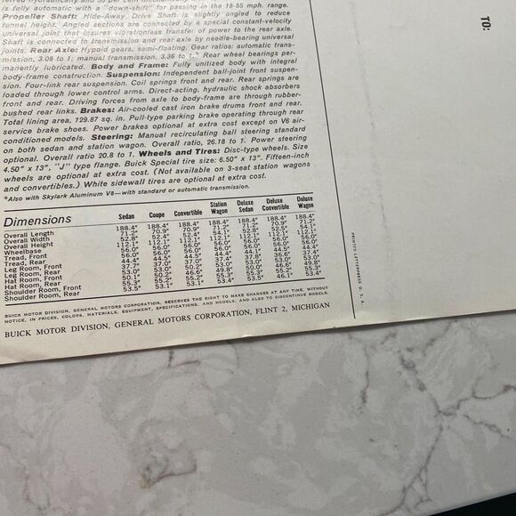 1962 Buick Special Sedan Coupe Convertible Station Wagon Dealer Sales Brochure - Picture 13 of 14